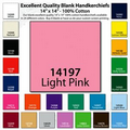 14"x14" Blank Solid Light Pink Imported 100% Cotton Handkerchief